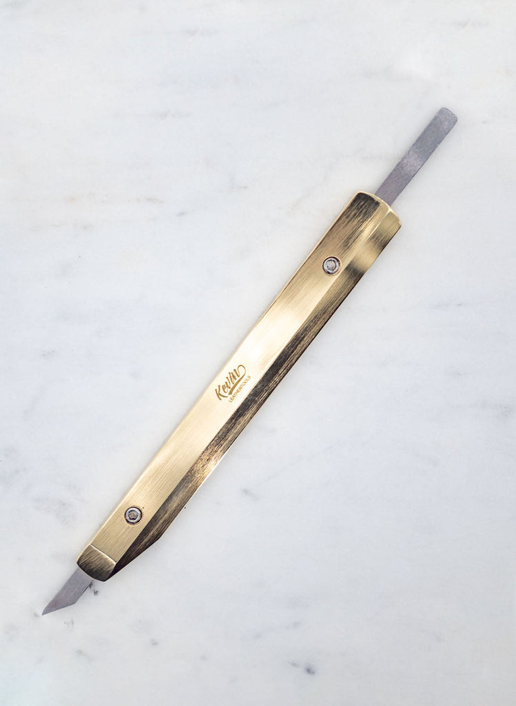 Refillable Leather Knife | Brass Leertools