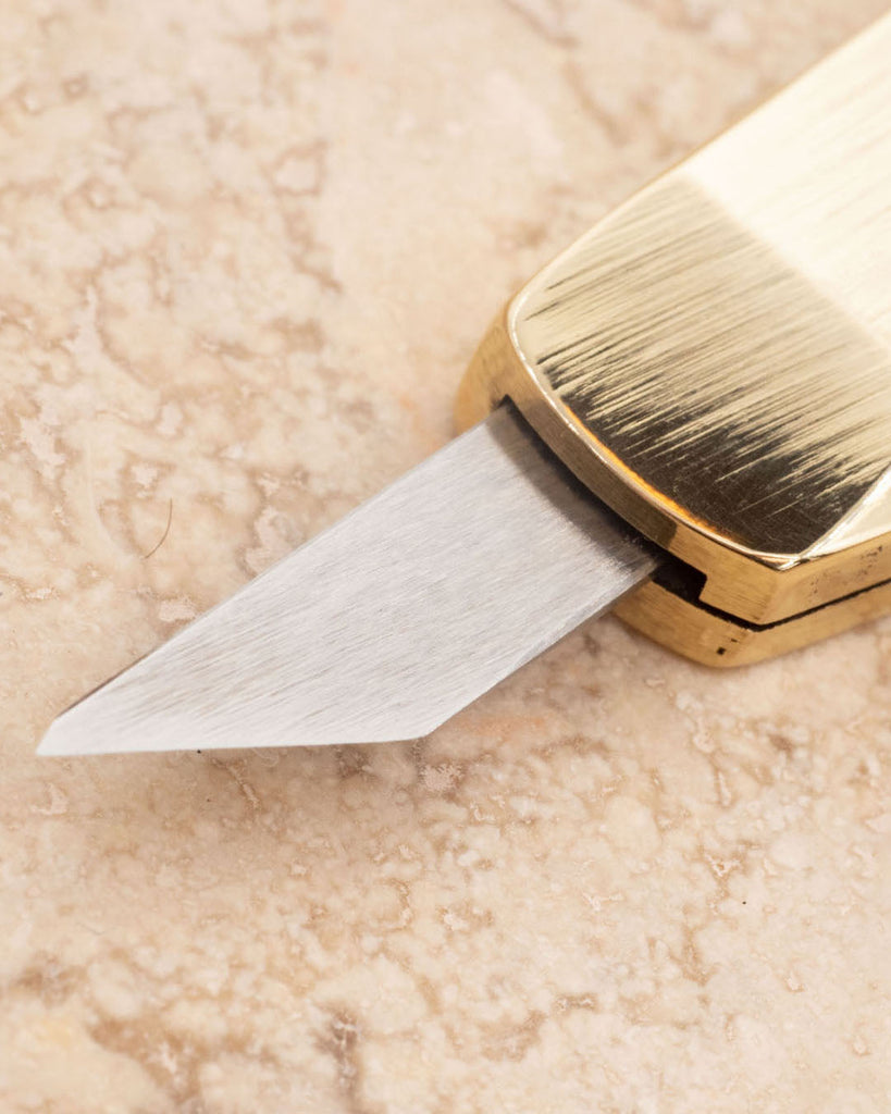 Refillable Leather Knife | Brass Leertools
