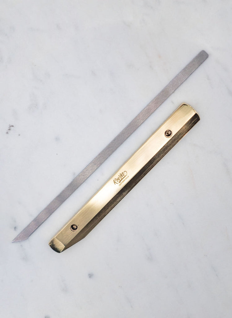 Refillable Leather Knife | Brass Leertools