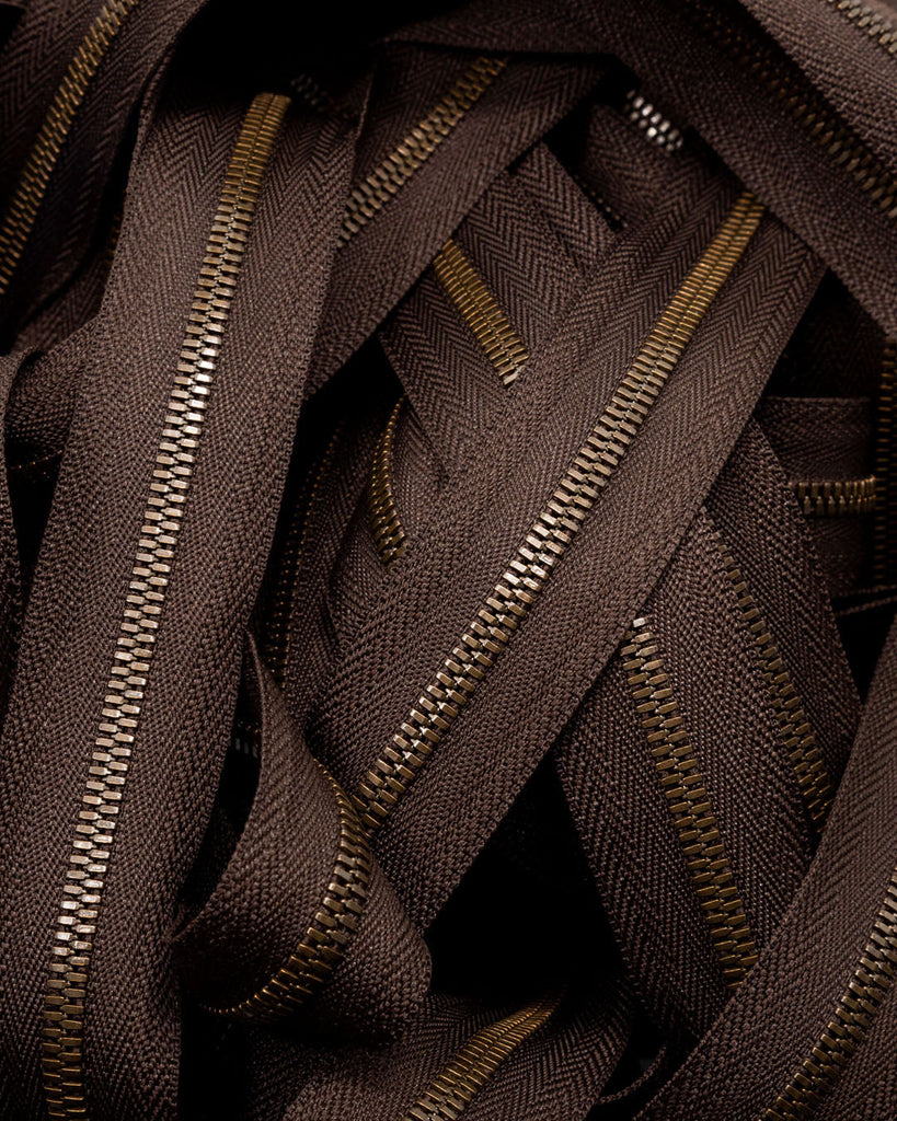 Ykk Excella® | Zipper On Roll Antique Brass Size 3 Dark Brown 088 Ritsen