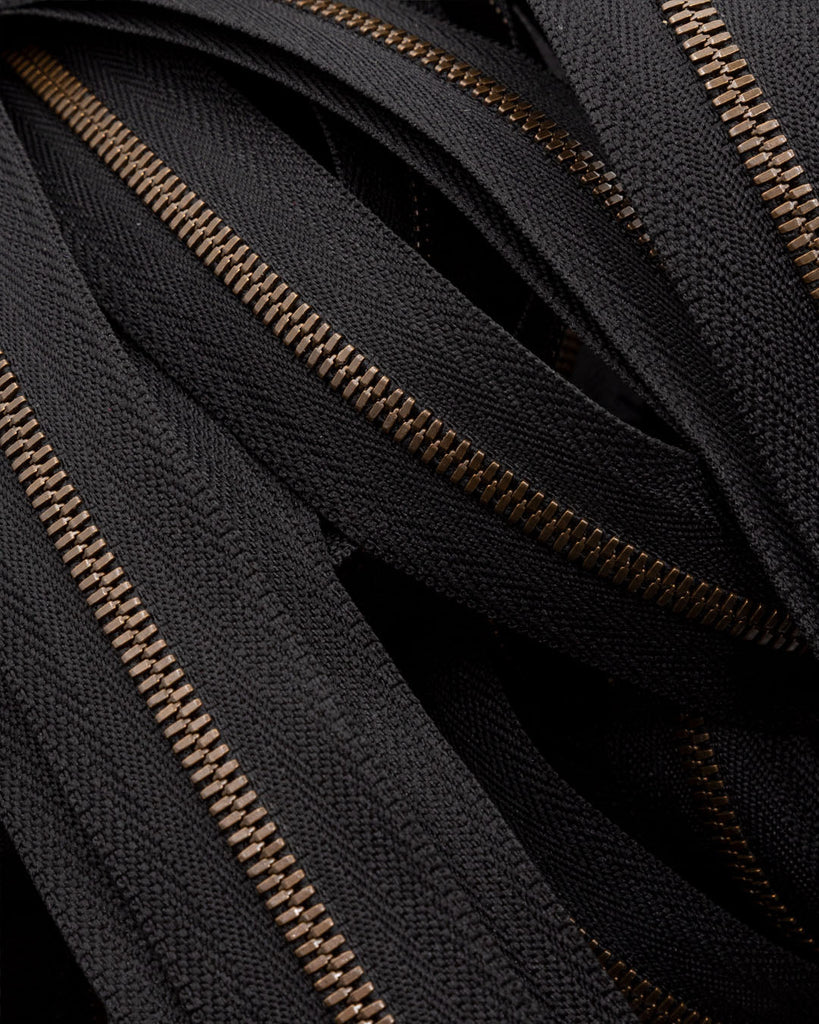 Ykk Excella® | Zipper On Roll Antique Brass Size 3 Black 580 Ritsen