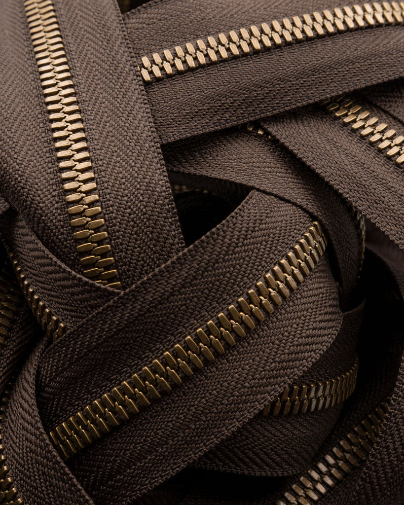 Ykk Excella® | Zipper On Roll Antique Brass Size 5 Dark Brown 088 Ritsen