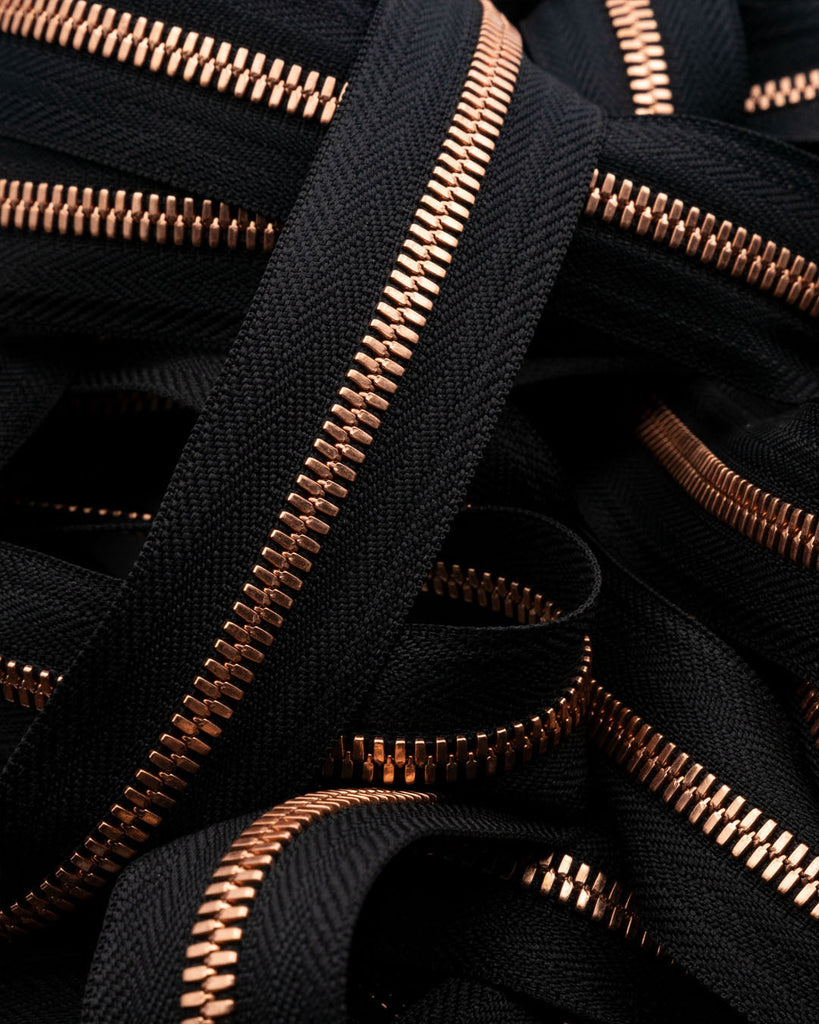 Ykk Excella® | Zipper On Roll Bright Copper Size 5 Black 580 Ritsen
