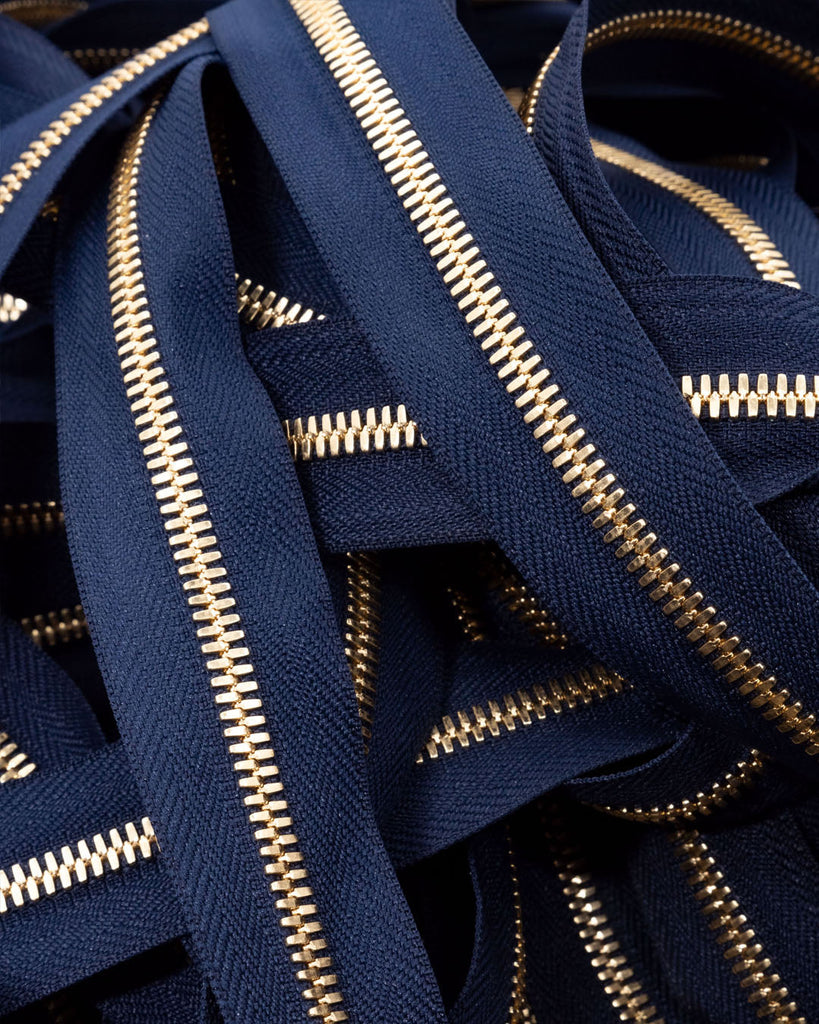 Ykk Excella® | Zipper On Roll Gold Size 5 Marine Blue 058 Ritsen