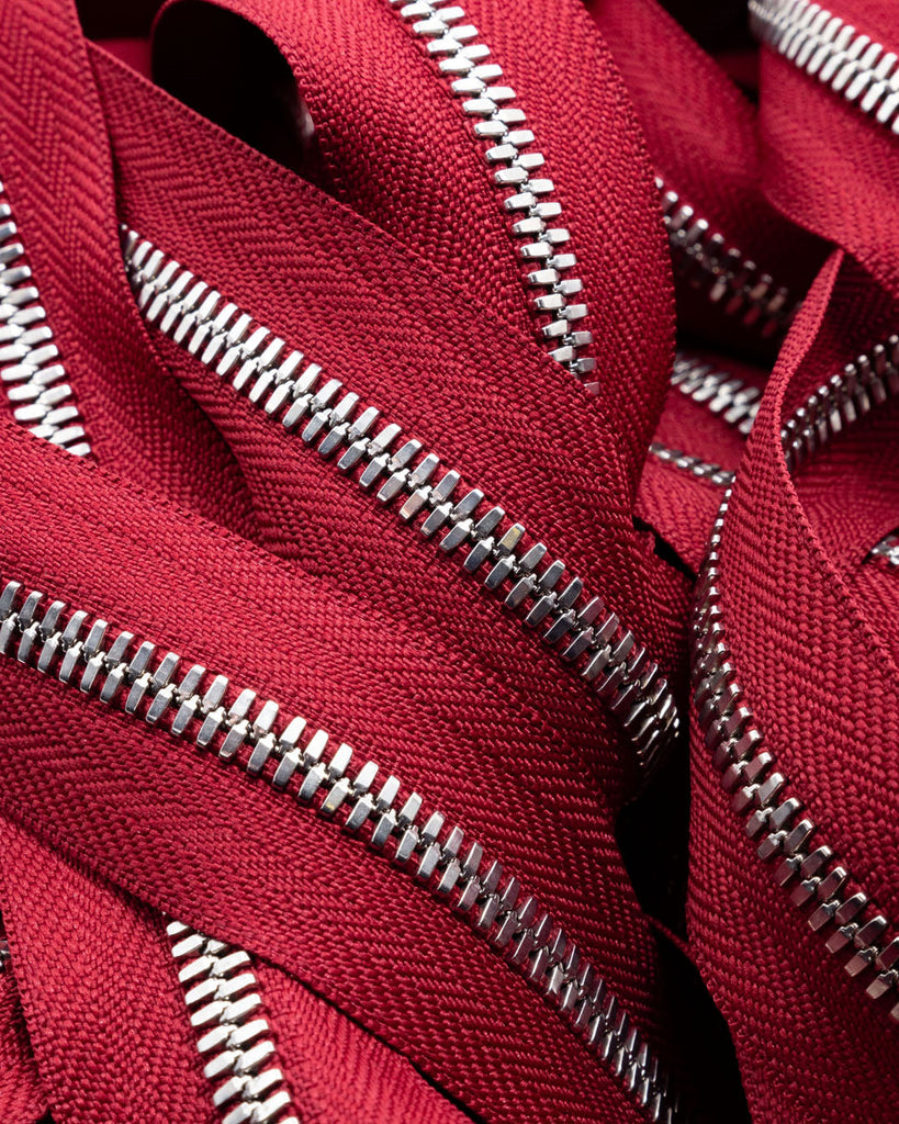 Ykk Excella® | Zipper On Roll Silver Size 5 Dark Red 520 Ritsen