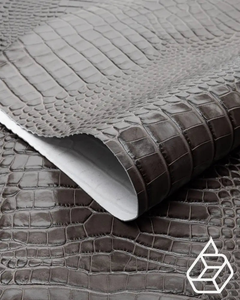 Como Collection | Firm Cow Leather With A Two-Tone Crocodile Print Taupe / Panel (30 X 20 Cm) Leer