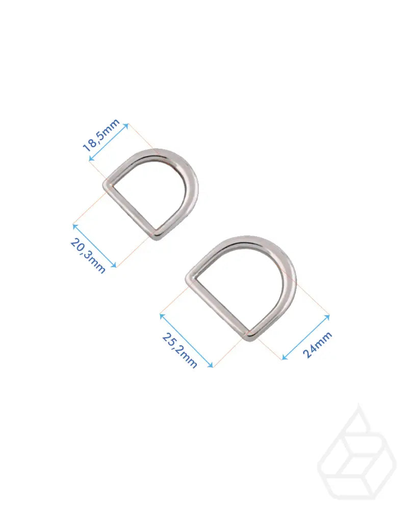 D-Ring | Gold And Silver 2 Inner Sizes (2 Pieces) Fournituren