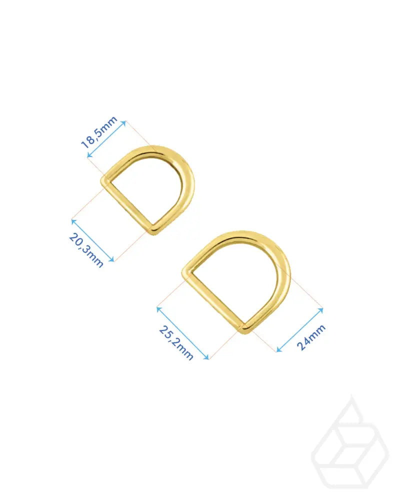 D-Ring | Gold And Silver 2 Inner Sizes (2 Pieces) Fournituren