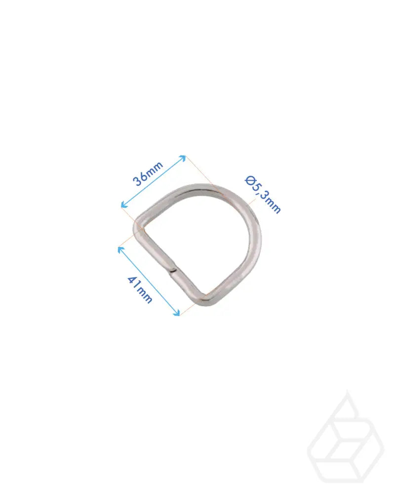 D-Ring | Silver Inner Size 41 Mm (2 Pieces) Fournituren