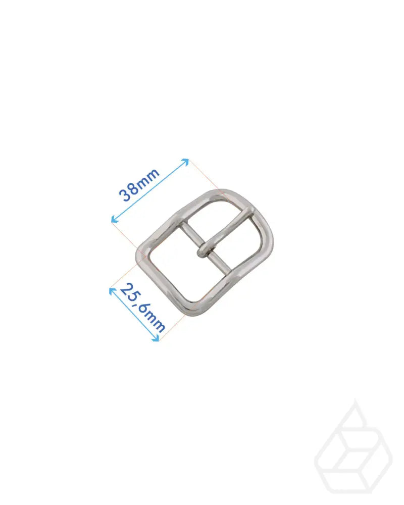 D-Shaped Buckle With Center Bar | Silver Inner Size 25 6 Mm Fournituren