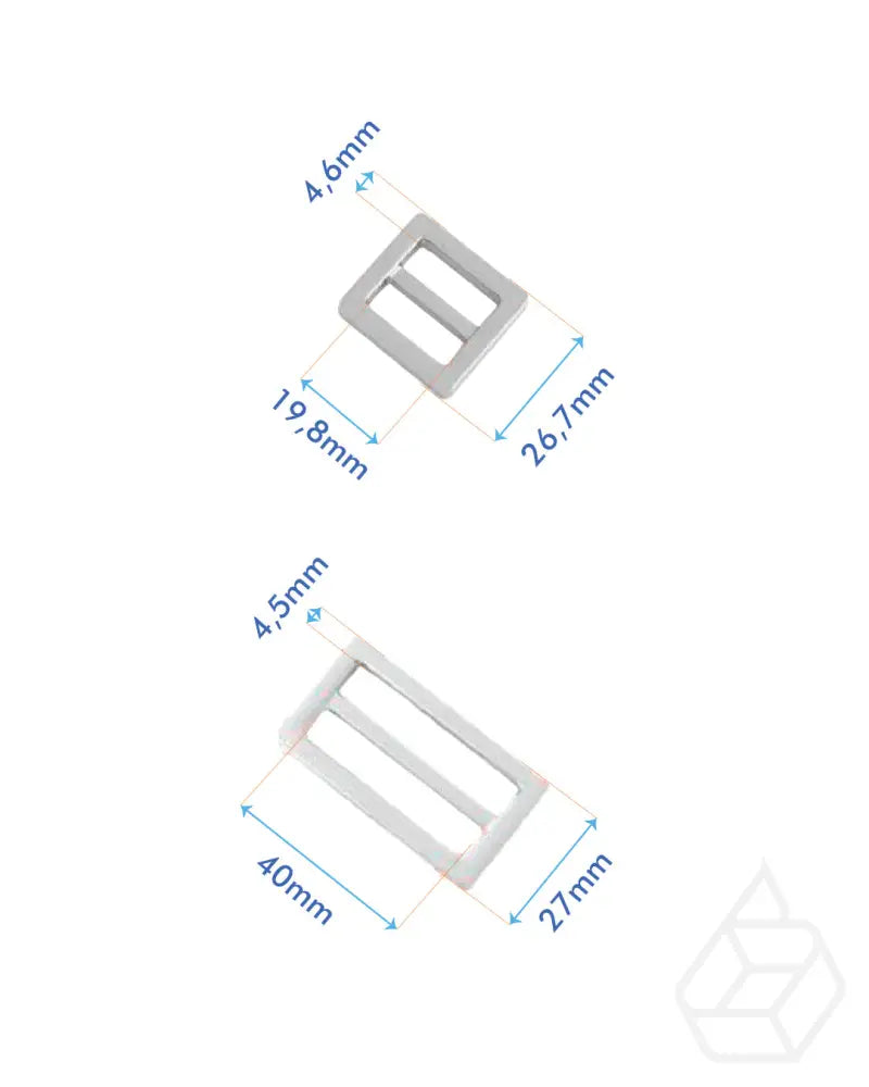 Double Loop Slider | Silver 2 Inner Sizes Fournituren