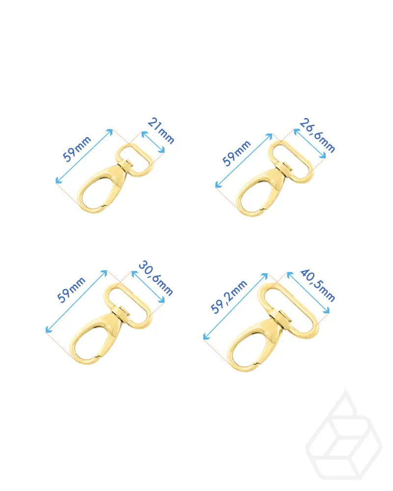 Drop-Shaped Swivel Snap Hook | Gold And Silver 4 Inner Sizes Fournituren