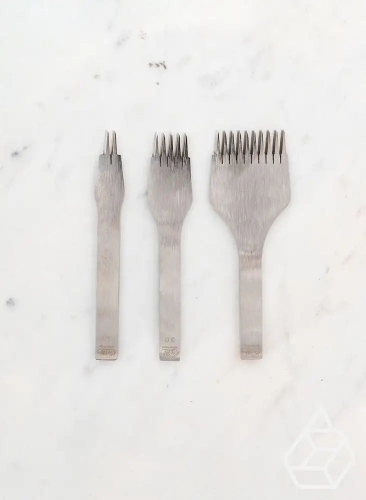 French Style Basic Leather Pricking Iron | 3 Piece Set 5 Sizes Available 2.7 Mm Leertools