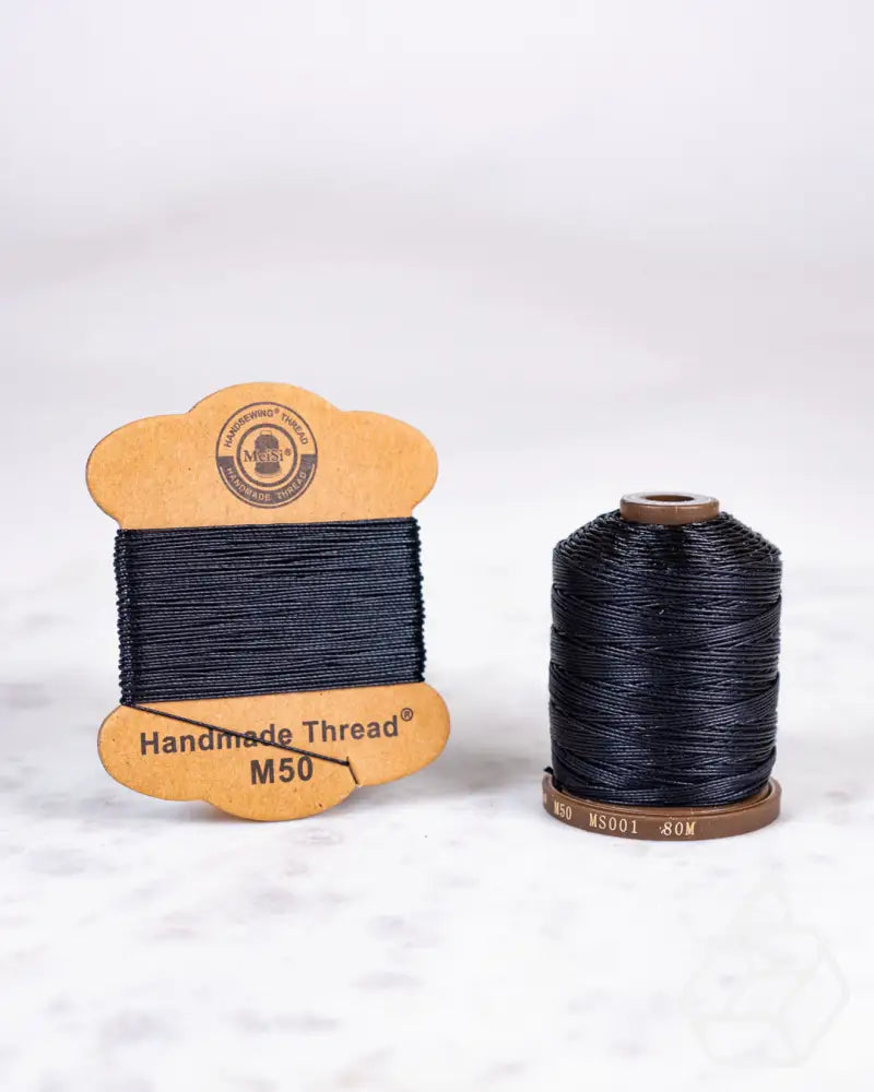 Meisi Super Fine Linen Thread | M50 (0.55Mm) Ms001 Black / Mini Supplies