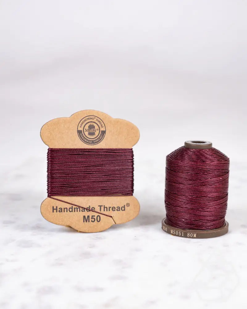 Meisi Super Fine Linen Thread | M50 (0.55Mm) Ms051 Burgundy / Mini Supplies