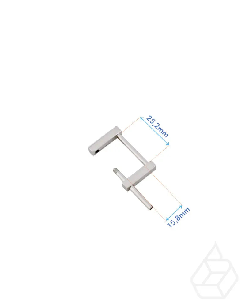 Rectangular Bag Handle Fastener Detachable | Silver Inner Size 25 2 Mm (2 Pieces) Fournituren