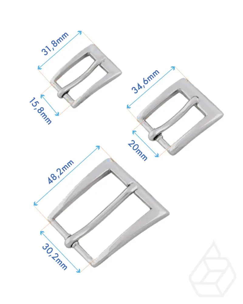 Rectangular Buckle | Silver 3 Inner Sizes Fournituren