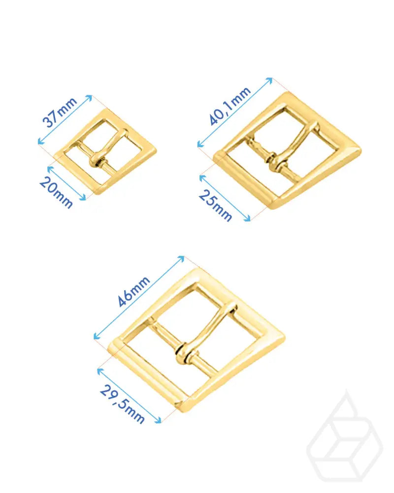 Rectangular Buckle With Center Bar | Gold And Silver 4 Inner Sizes Fournituren