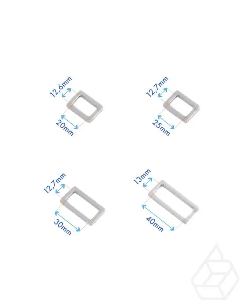 Rectangular Flat Ring | Silver 4 Inner Sizes (2 Pieces) Fournituren