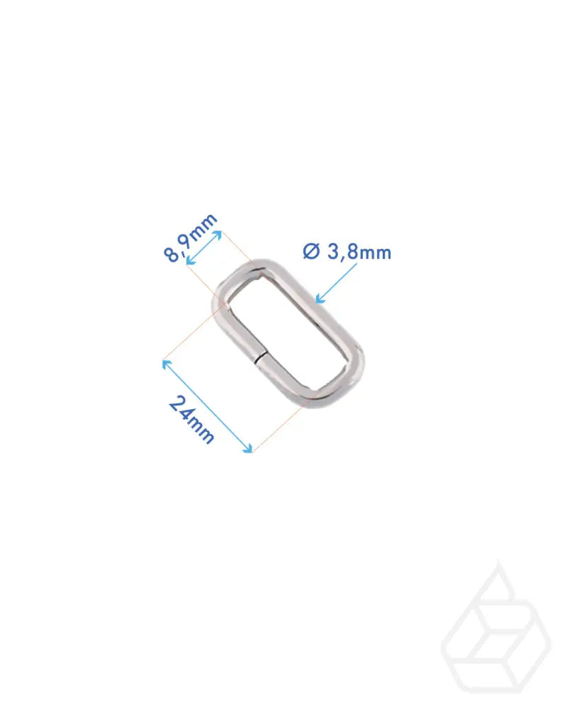 Rectangular Ring | Silver Inner Size 24 Mm (2 Pieces) Fournituren