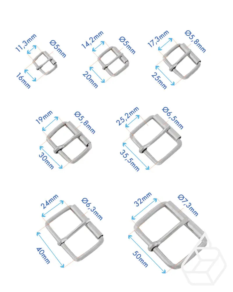 Rectangular Roller Buckle | Gold And Silver 7 Inner Sizes Fournituren