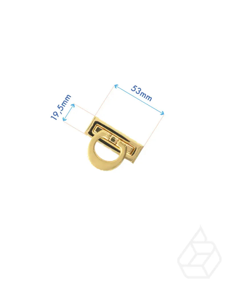 Rectangular Turning Lock | Gold And Silver 19 5 X 53 Mm Fournituren
