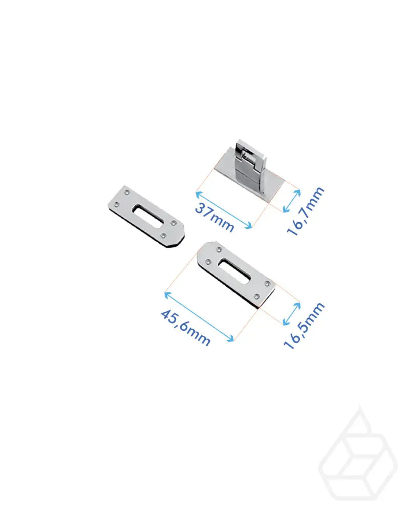 Rectangular Turning Lock | Silver 45 6 X 16 5 Mm Fournituren