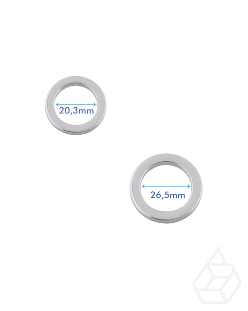 Round Flat O-Ring | Silver 2 Inner Sizes (2 Pieces) Fournituren