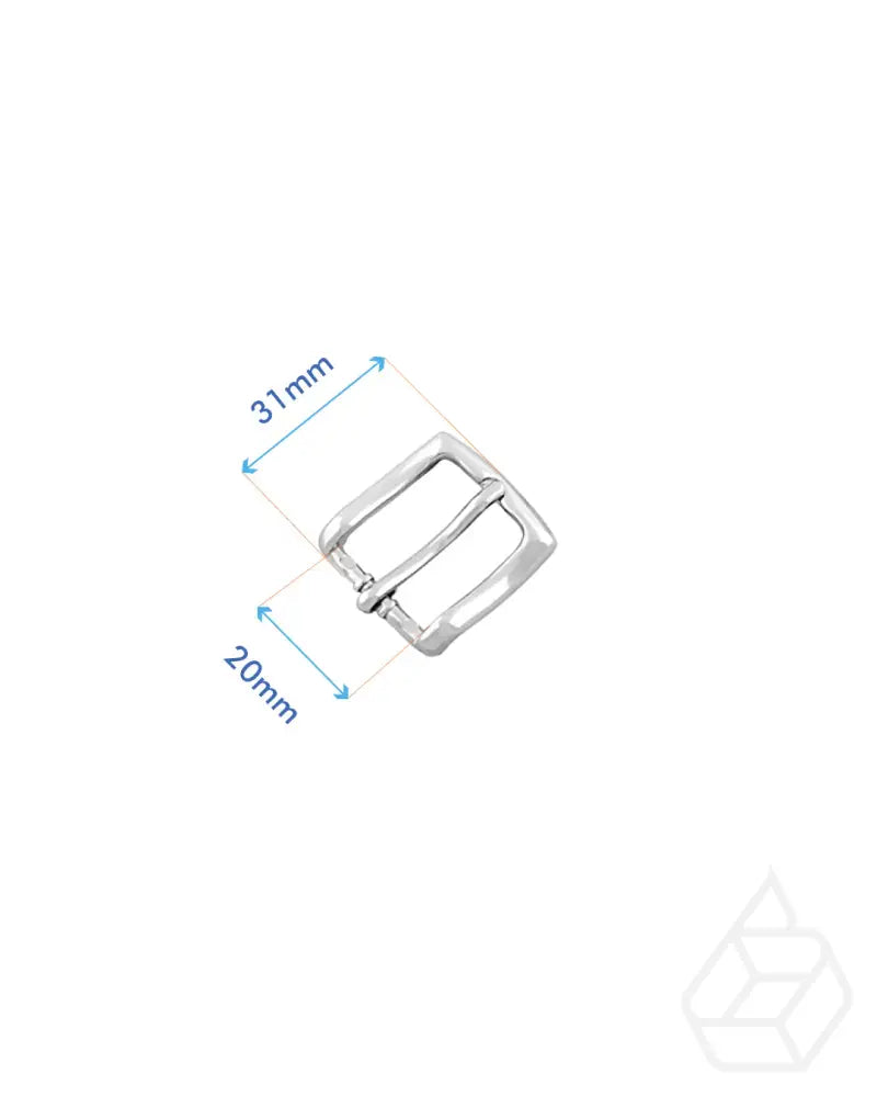Square Buckle | Silver Inner Size 20 Mm Fournituren