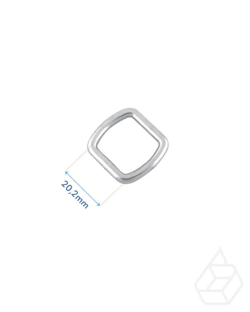 Square Ring | Silver Inner Size 20 2 Mm (2 Pieces) Fournituren