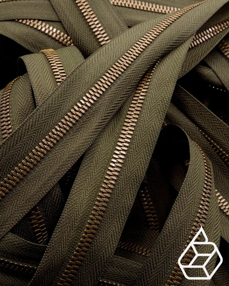 Ykk Excella® | Zipper On Roll Antique Brass Size 5 Moss 223 Ritsen
