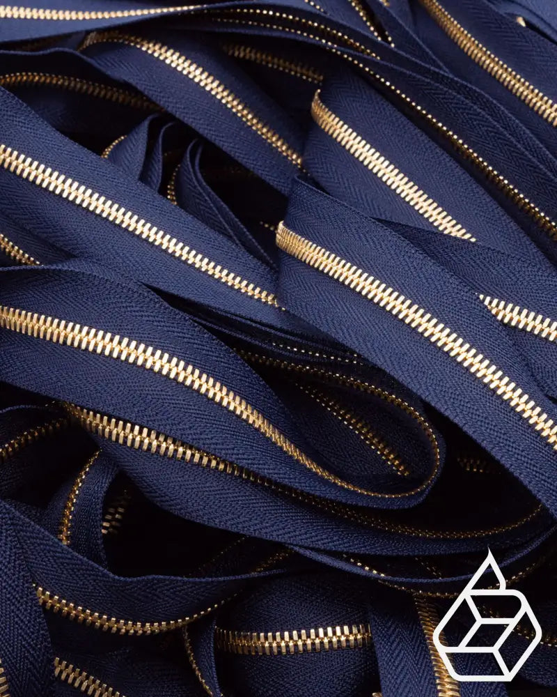 Ykk Excella® | Zipper On Roll Gold Size 3 Marine Blue 058 Ritsen