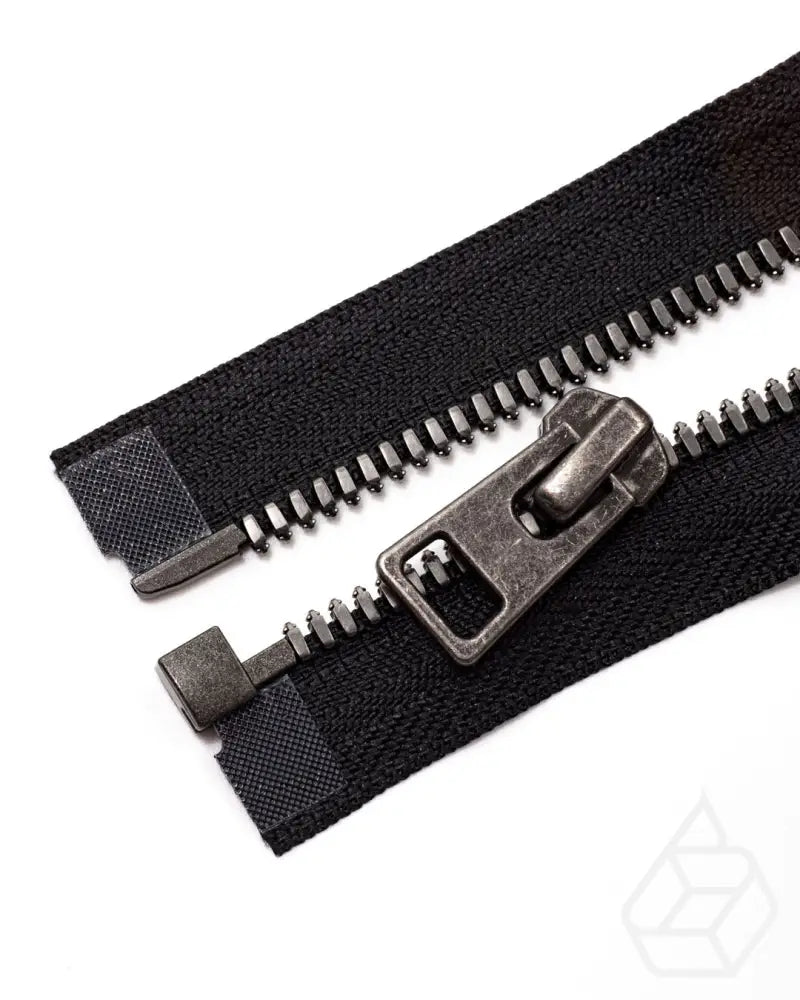 Ykk Excella® | Complete Separating Zipper With Single Slider Gunmetal Size 5 Black 580 Ritsen