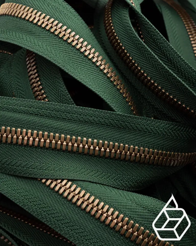 Ykk Excella® | Zipper On Roll Antique Brass Size 8 Green 153 Ritsen