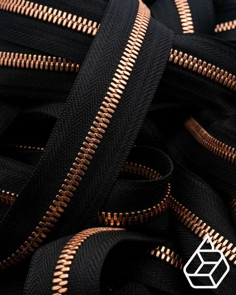 Ykk Excella® | Zipper On Roll Bright Copper Size 5 Black 580 Ritsen