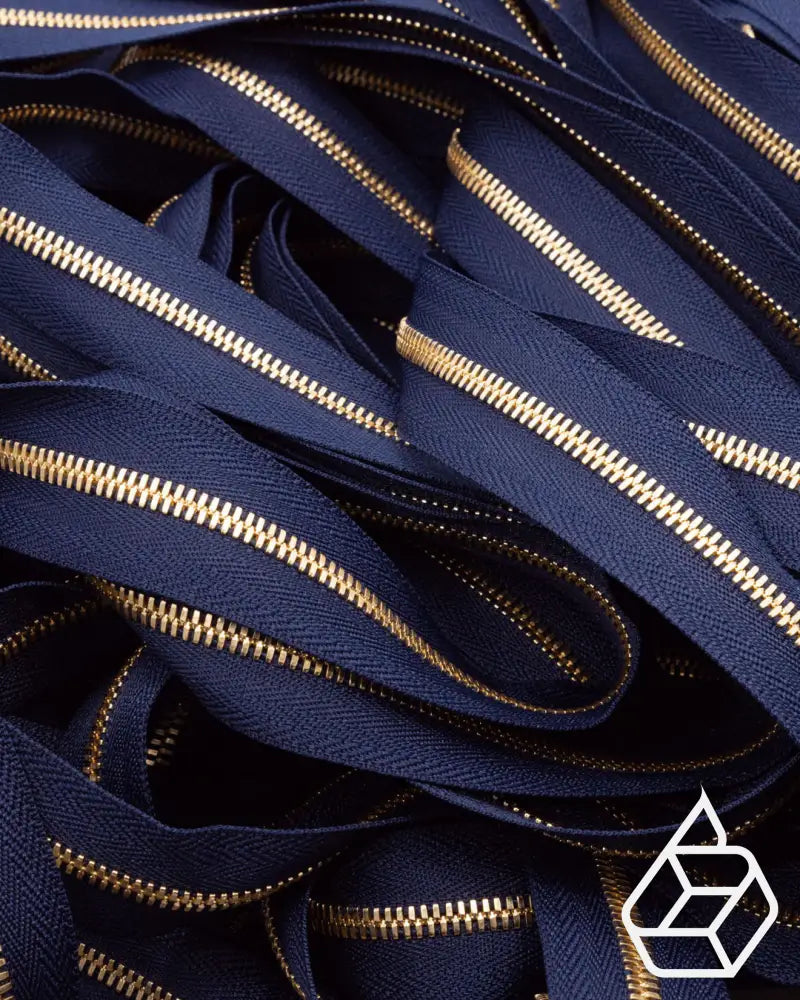 Ykk Excella® | Zipper On Roll Gold Size 3 Marine Blue 058 Ritsen