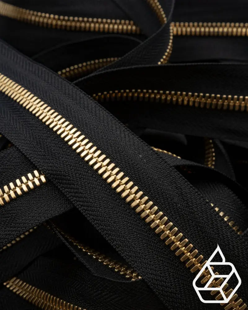 Ykk Excella® | Zipper On Roll Gold Size 5 Black 580 Ritsen