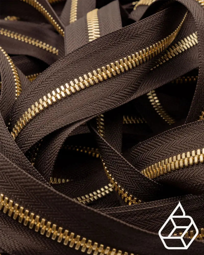 Ykk Excella® | Zipper On Roll Gold Size 5 Dark Brown 088 Ritsen