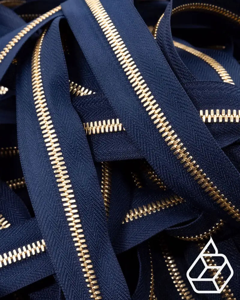 Ykk Excella® | Zipper On Roll Gold Size 5 Marine Blue 058 Ritsen