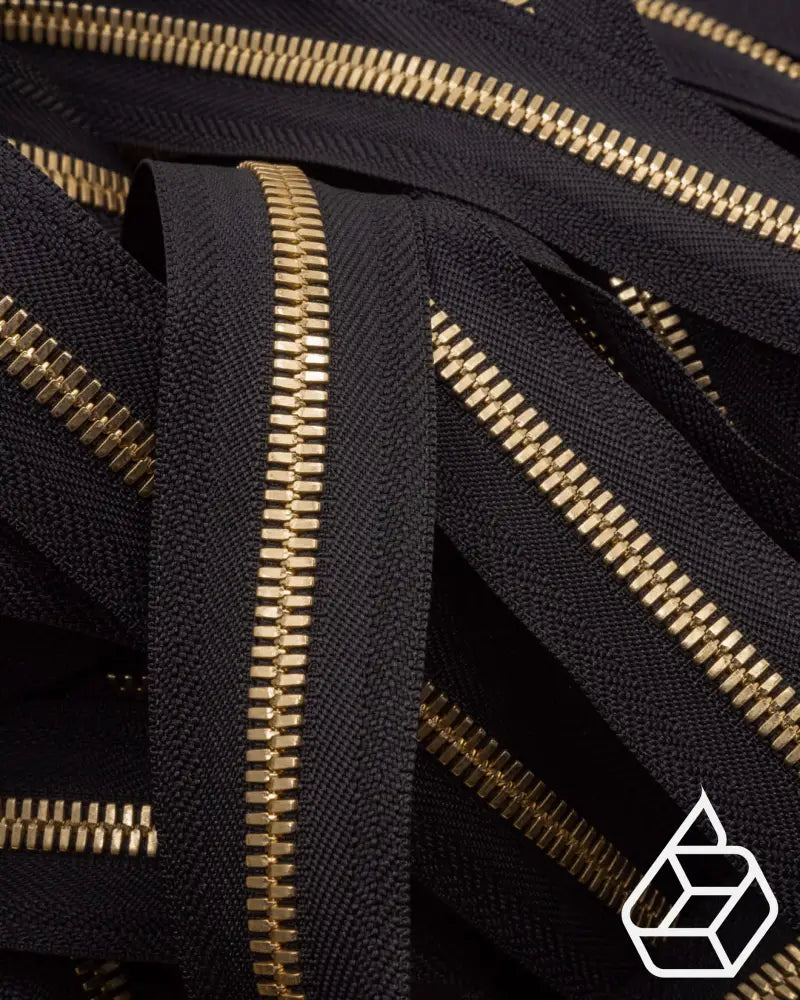 Ykk Excella® | Zipper On Roll Gold Size 8 Black 580 Ritsen