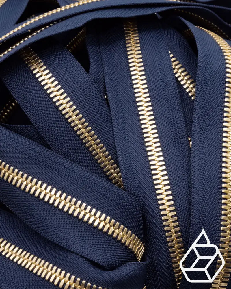 Ykk Excella® | Zipper On Roll Gold Size 8 Marine Blue 058 Ritsen