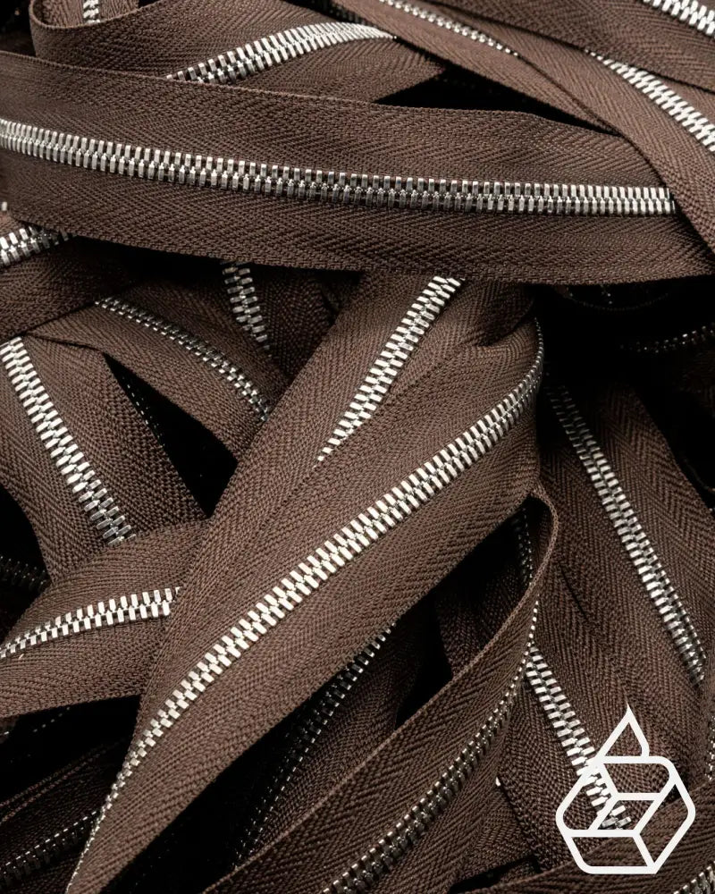 Ykk Excella® | Zipper On Roll Silver Size 3 Dark Brown 088 Ritsen