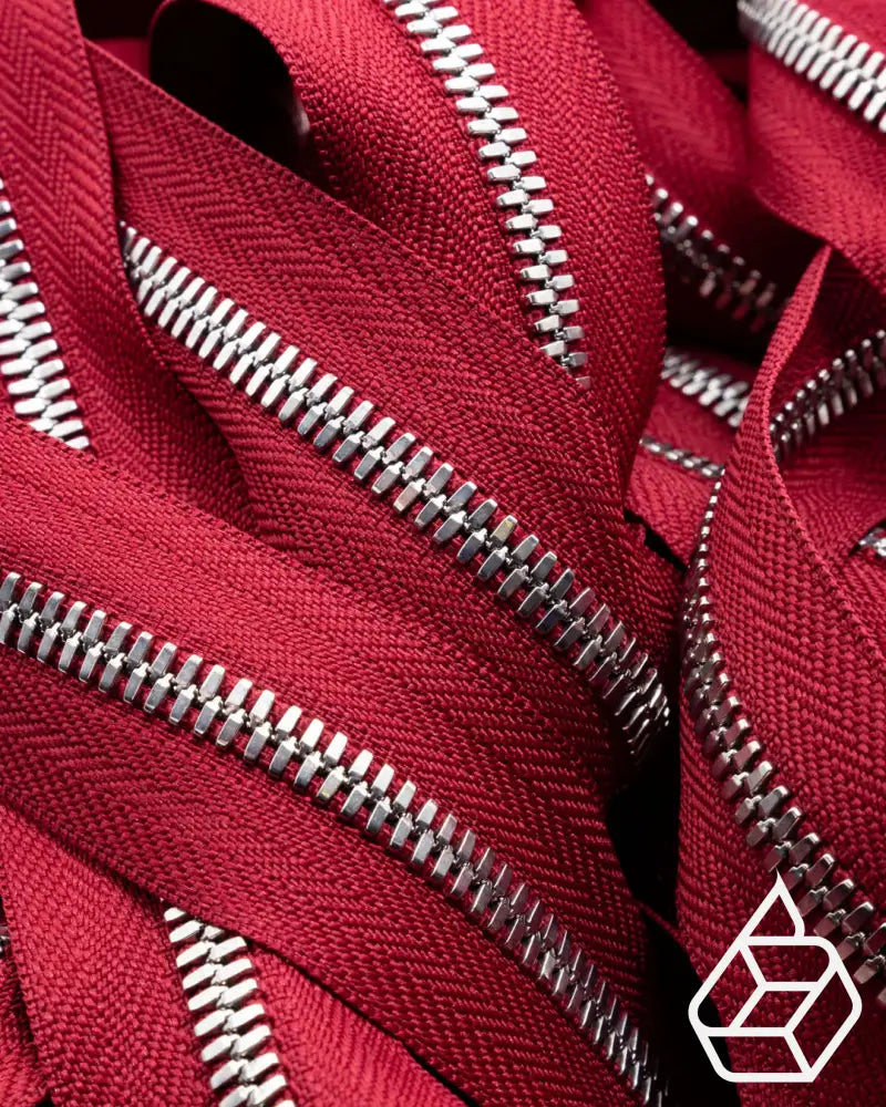 Ykk Excella® | Zipper On Roll Silver Size 5 Dark Red 520 Ritsen