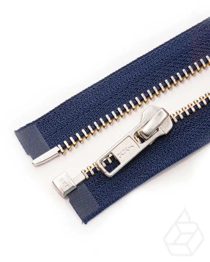 Ykk Metal | Complete Separating Zipper With Single Slider Silver Size 5 Dark Blue 058 Ritsen