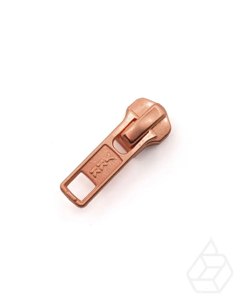 Zipper Sliders With Puller | Locked (5 Pieces) Bright Copper Ritsen Onderdelen
